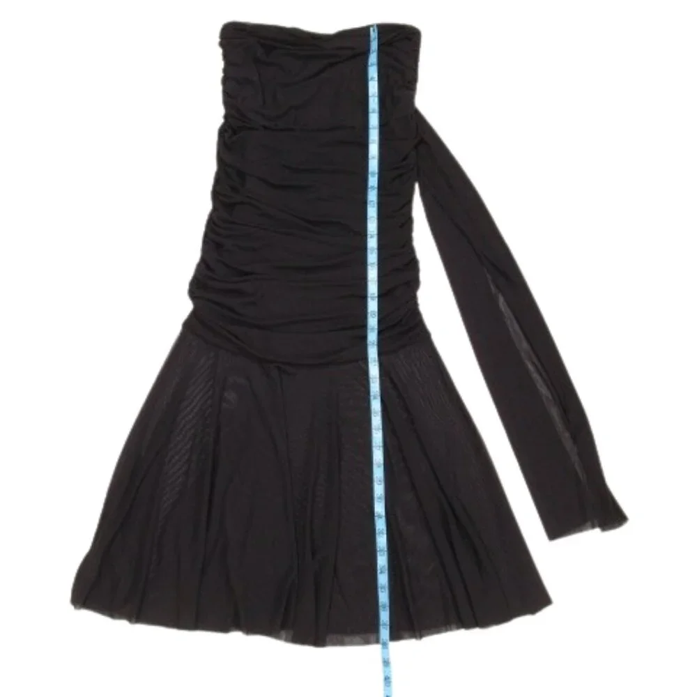 By Anthropologie Ruched Sash Mermaid Maxi Long Peekaboo Skirt Black S